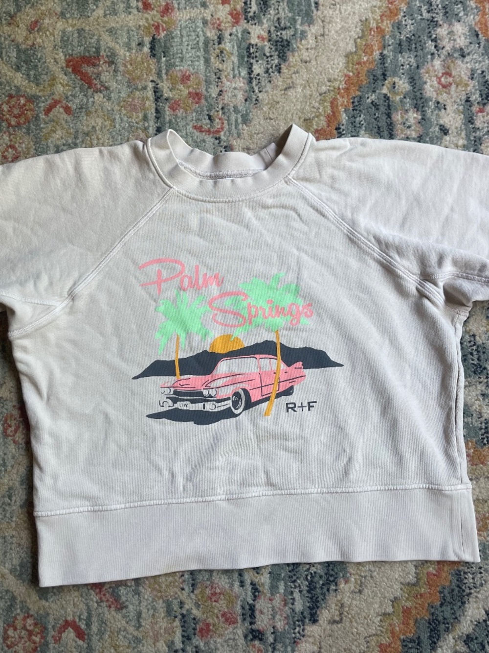 Imogene + Willie X rodan + fields Cream Graphic Cotton Large Sweatshirt RARE
